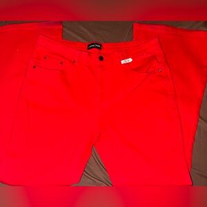 Vintage Pants Red Bootcut Stretch Jeans Womens XL High Rise Flare